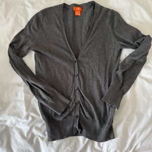 Joe fresh Lightweight V-Neck Button Cardigan - Charcoal Gray